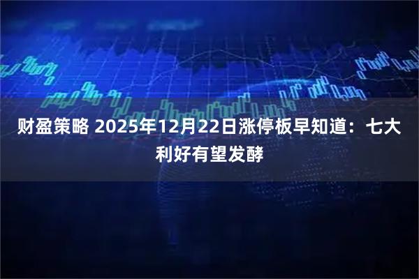 财盈策略 2025年12月22日涨停板早知道：七大利好有望发酵